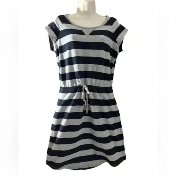 Hanna Andersson Dresses & Skirts - Hanna Andersson Striped Cinched Waist Dress Blue Gray Small